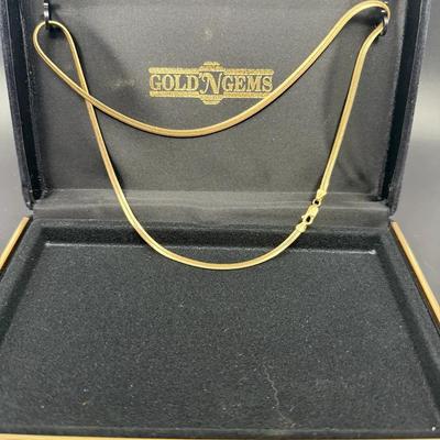 14K Yellow Gold Herringbone Necklace – Italian Made – 12.64g