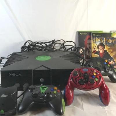 Original Microsoft Xbox Console Lot w/ Controllers & Games – 2002
