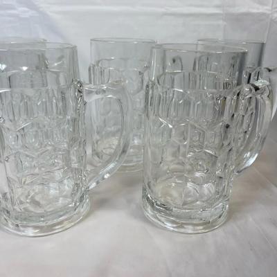 Set of 4 Rastal German 0.3L Clear Glass Beer Mugs – Heavy Pressed Tavern Steins