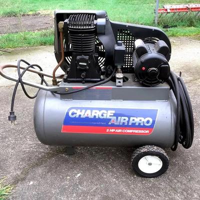 Large Charge Air Pro Belt-Drive Air Compressor – 2 HP – Portable – Electric