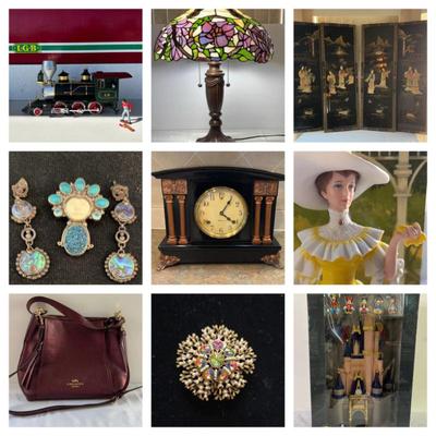 Trains, Tools, Vintage Disney's items, costume jewelry and women's apparel along with accessories such as handbags, wallets, etc.