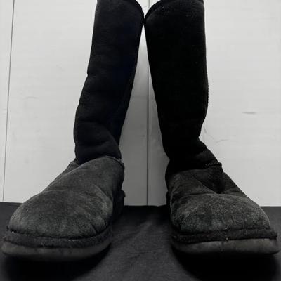 UGG Classic Tall Black Suede Boots-size 8