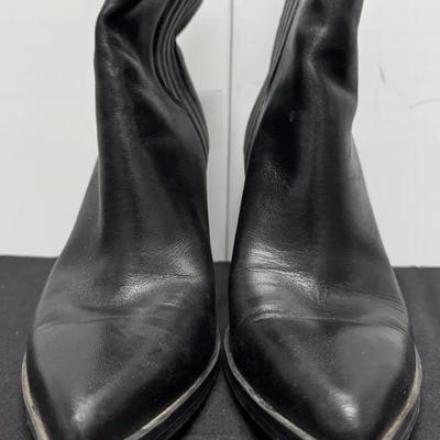 Marc Fisher LTD Black Leather Ankle Boots – Women’s 9.5M Block Heel