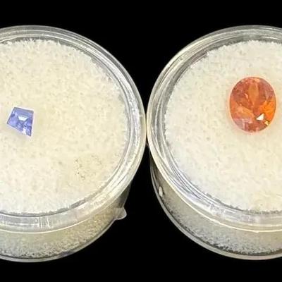 2 Loose Faceted Gemstones * Tanzanite Kite Cut .26ct * Oval 2.2ct Garnet 