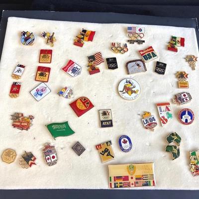 38+ 1984 Los Angeles USA Olympics  Pins * Coca Cola * Budweiser 