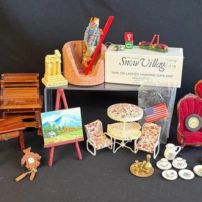 Fabulous Collection Of Vintage Doll Furniture * Red Sofas, Doll Carriage & More!