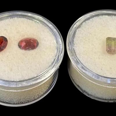 Faceted Bi-color Tourmaline 1ct * Red Gemstones