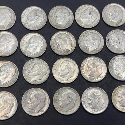 20 U.S. Coins * Silver Dimes 1962-1964