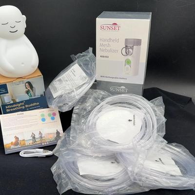 NEW Mindset Breathing Buddha * Handheld Mesh Brand Portable Nebulizer & 5~ Oxygen Tubes 