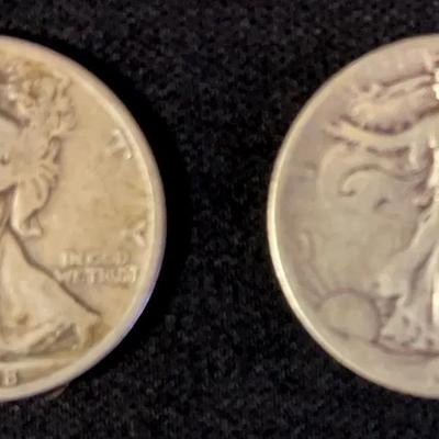 1918 & 1923 United States Walking Liberty Silver 1/2 Dollars