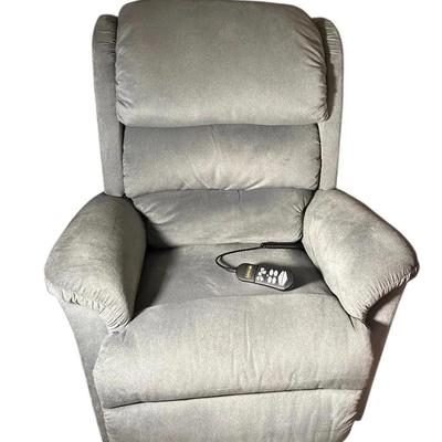 GOLDEN STERLING Power Recliner & Lift Chair in beautiful plush gray. Top of the line…$1700 new!! 
