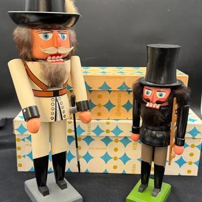 2~ Vintage German ERZGEBIRGE Nutcrackers * Chimney Sweeper & Austrian Musketeer 