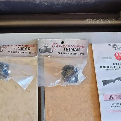 NEW! Gun Parts - Acculite Graphite Barrel 10/22 Rifle, (2) Trimag For Ruger 10/22
