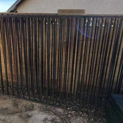 Ready to Install - Wire Fencing Roll & (4) Black Metal Fence Sheets - Very Heavy