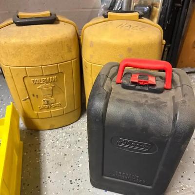 3 Coleman Lanterns In Hard Shell Carrying / Storage Cases