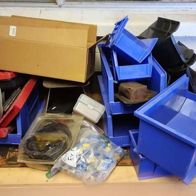 Shop & Garage Storage Bins - Comes with Safety Gear, Ear Plugs, Headset, Safety Goggles