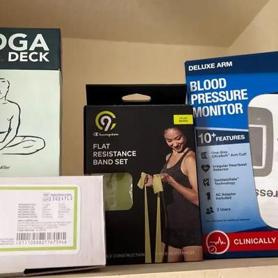 Fitness Supplies - Blood Pressure Monitor, Exercise Bands & Yoga Deck