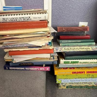 Assorted Song Books - LDS Hymn Books + Sheet Music + Harmonica