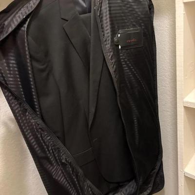 Men’s Perfect Traveler Black Suit Jacket & Pants + Baracuta Suit Jacket in Garment Bag