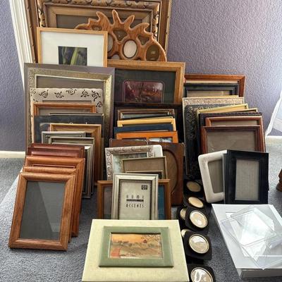 Large Assortment of Photo Picture Frames + Photo Memory Box