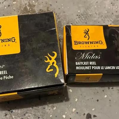 2 Browning Fishing Midas Spinning & Baitcast Reels - NEW In Original Packaging