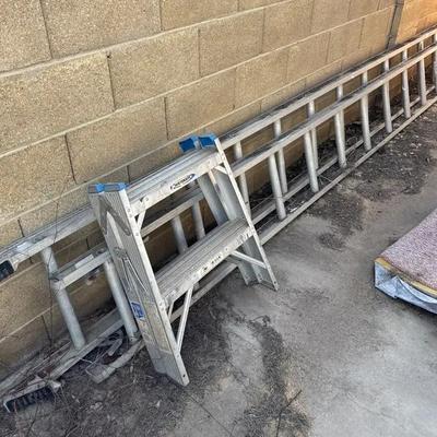 2 Piece Extra Tall Extension Ladder & Werner 2 Ft Mini Step Ladder