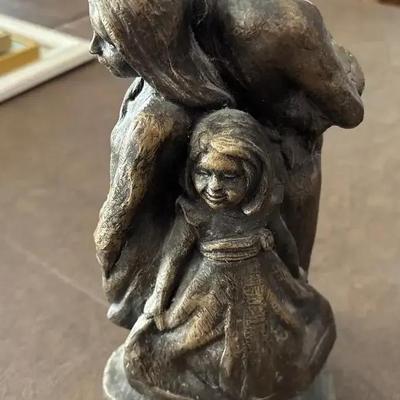 Beautiful Mother & Children Figurine Sculpture - Bronze Finish