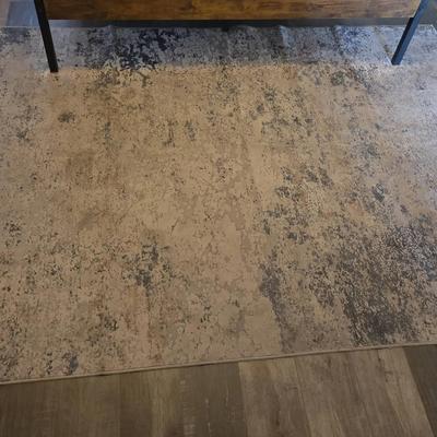 Frameless Glass Mirror- 28"x36" & Large Area Rug 5'x7'