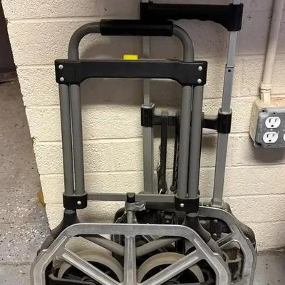 2 Folding Aluminum Hand Trucks. Carrying Tools