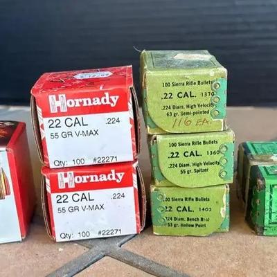 22 Cal Ammunition - Hornady, Sierra, Remington