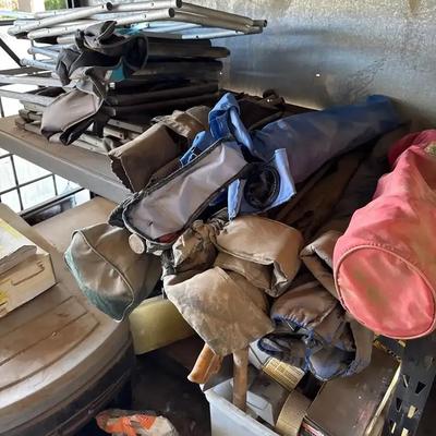 So Many Camping Chairs!  Large Lot of All Sizes Folding Outdoor / Sporting Chairs