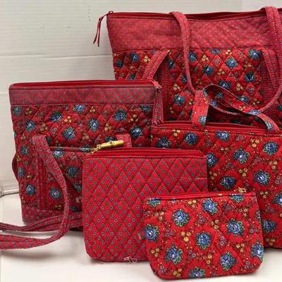 Quilted Red Floral Travel Set