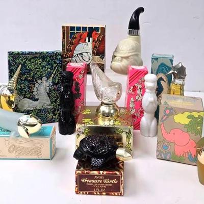 "Avon" Bulldog Pipe, Treasure Turtle, and Other Decanters 