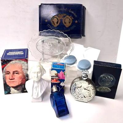 "Avon" Bicentennial Plate and Many After Shave Bottles