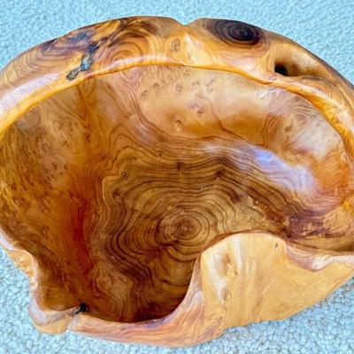 Sale Photo Thumbnail #12: Hand-Carved Organic Shape Burl Wood Bowl 