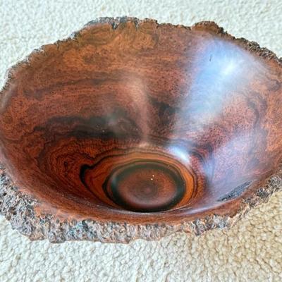 Sale Photo Thumbnail #4: Handcrafted "Blackboy" Live Rim Wooden Bowl 