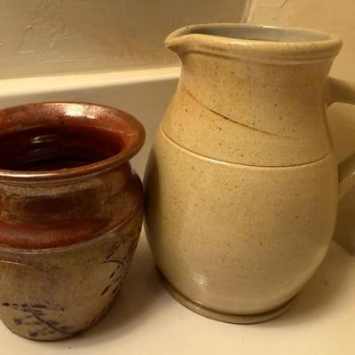 Sale Photo Thumbnail #33: Signed Studio Art Pottery Vase and Pitcher 