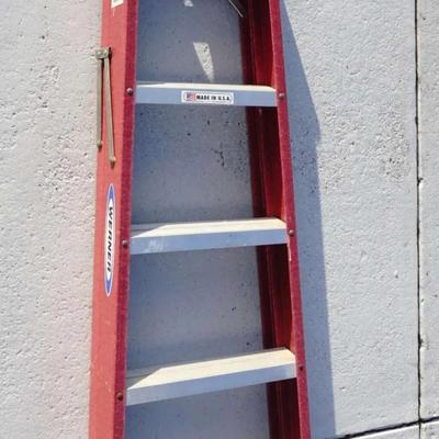 Werner FS206 6-Foot Fiberglass Twin Step A Frame Ladder.