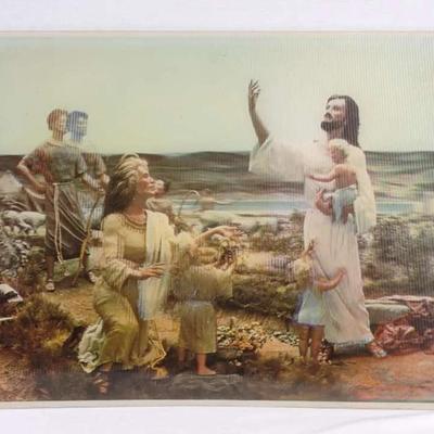 Vintage Christ And The Children" Lentograph 3D Picture by Victor Anderson