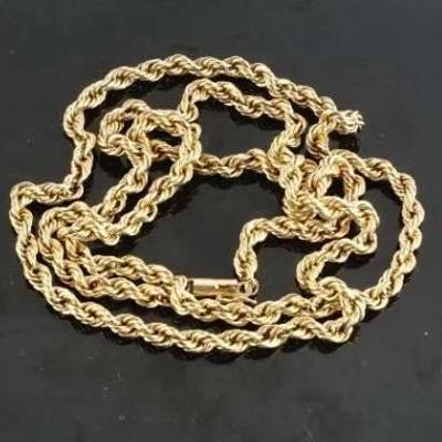 14k Yellow Gold 30" Rope Chain (4mm Thick)