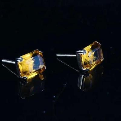 10k Yellow Gold Citrine Stud Earrings (1g)