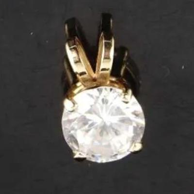 14k Yellow Gold Cubic Zirconia (CZ) Pendant