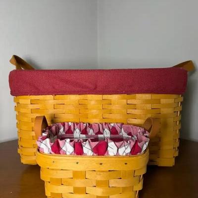 Longaberger Small and Large Red with Leather Handle Lot