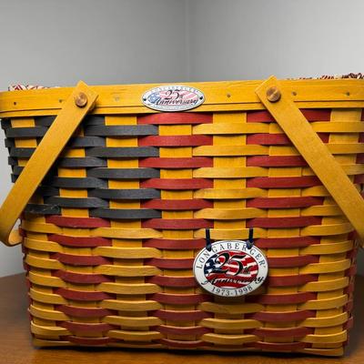 Longaberger 25th Anniversary Collectors Club Flag Basket