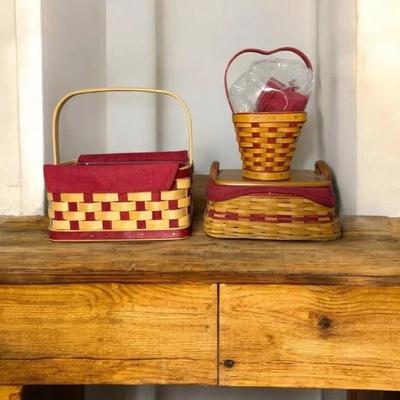 Longaberger Small Red Basket Lot*