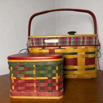 Longaberger Wood Top Christmas Baskets