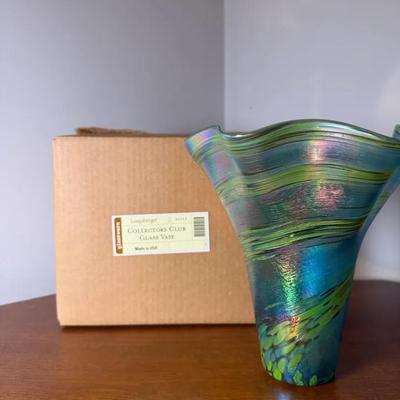 Longaberger Collectors Club Glass Vase