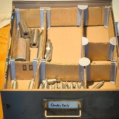 Machine Shop Tool Drawer Labeled "Center Drill"