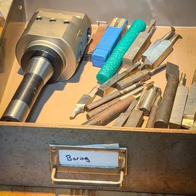 Machine Shop Tool Drawer Labeled "Boring"