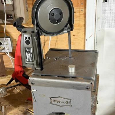 Bauer Deep Cut Variable Speed Band Saw mounted on a SWAG Portaband Table
